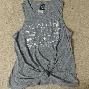Road trip warrior racerback heathered grey-shirt